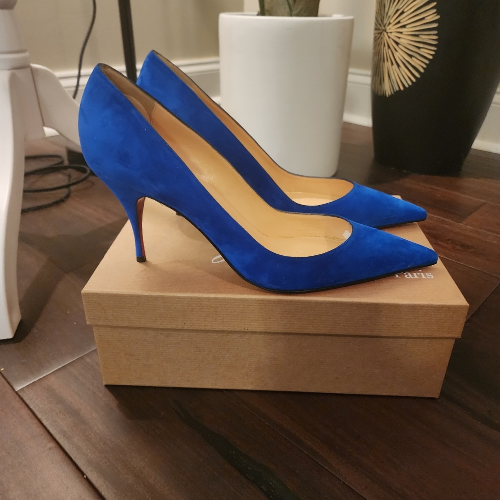 Christian Louboutin Royal Blue Heels with Red Soles